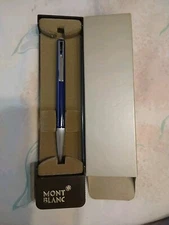 GENUINE MONTBLANC 780 BLUE RESIN & SILVER METAL BALL POINT PEN GERMANY 