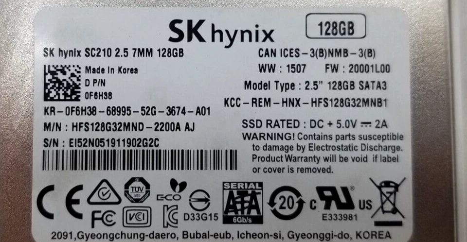 SK Hynix HFS128G32MND-2200A SC210 Series 128GB 2.5" SATA HD - Image 3 of 4
