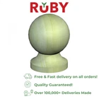 4" Softwood Quality Wooden Ball Fence Post Cap & Base - Green Treated
