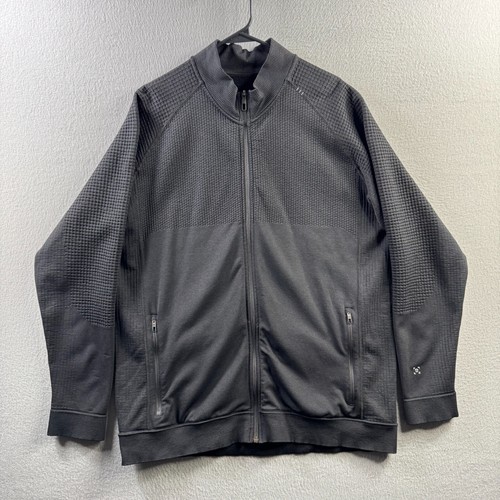 Lululemon Jacket Mens 2XL Black Merino Wool Blend Full Zip Active Stretch