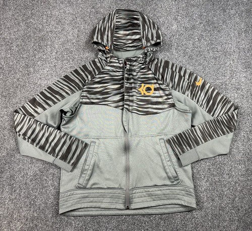 Nike Kevin Durant KD Hoodie Track Jacket Youth Boys YXL Full Zip Green Gray Logo - Picture 8 of 8