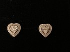 NEW *LOVING* KAY Jewelers Sterling Silver 3 White Diamond Heart Shaped Earrings — photo 1