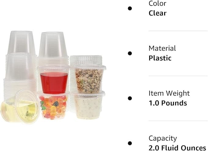 Vasos de plástico para porciones Freshware con tapas 5,5 onzas