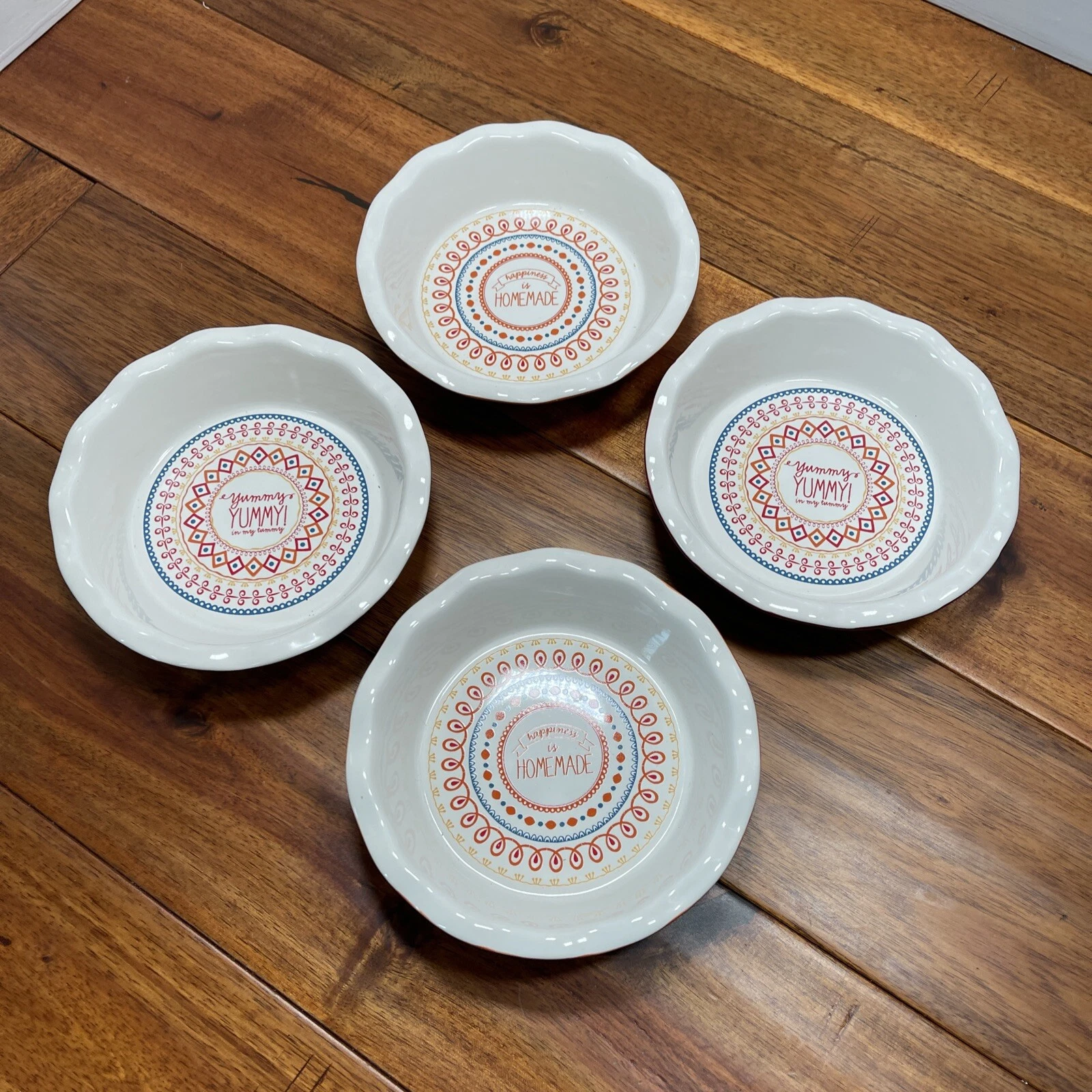 Mini Pie Dish 6 Deep Dish ‘Easy As Pie’ ‘Yummy In My Tummy’ Individual Pie Plate