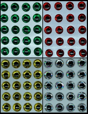  3D Augen, Klebeaugen,Holographische  Augen,für Wobbler ,Pilker,Jerks,
