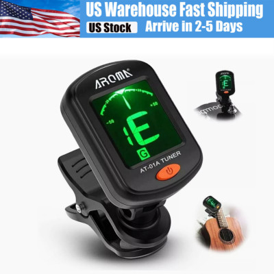 LCD- Clip On Chromatic Acoustic Tuner Electric Guitar Banjo Violin Bass Ukulele