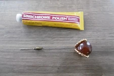 antique big Bakelite hat pin 20gr tested Simichrome art deco