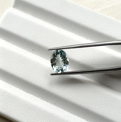 9x7 mm 1.51 Cts Natural AAA Light Greenish Blue Aquamarine  Oval Cut Gemstone