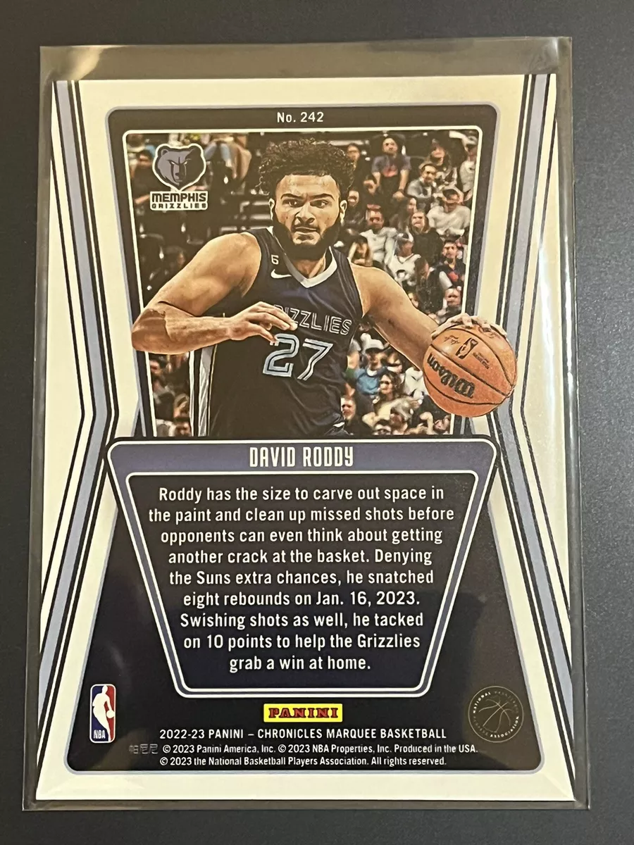 David Roddy - Memphis Grizzlies - Game-Worn Association Edition Jersey - Rookie Debut - 1st Round Draft Pick - 2022-23 NBA Season