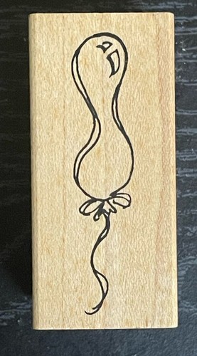 Shaped Balloon Party Celebration Special Occasion Sign Symbol Wood Rubber Stamp - Picture 1 of 3