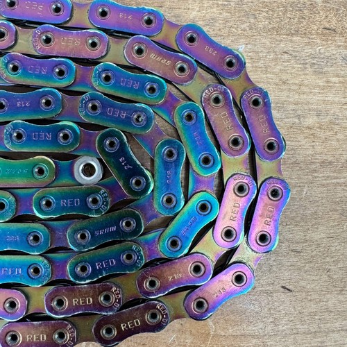 Catena bici arcobaleno Light Wear SRAM CN-RED-D1 rossa D1 Flattop 12 velocità 114 maglie - Foto 3 di 3