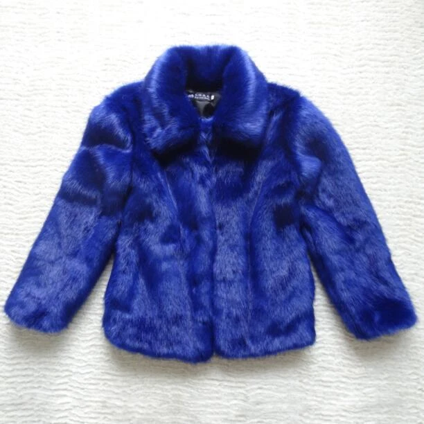 Men's Chic Big Lapel Luxury Winter Blue Faux Fur Coat Snow Warm Thicken Peacoat - Изображение 3 из 4