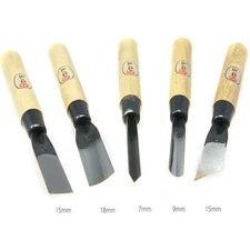 High Carbon Steel Wood Carving Tools Chip Detail Chisel set  5Pcs Knife