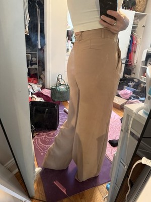 Aritzia Women s High Rise Wide-Leg Dress Pants, Beige, Size 2 Regular
