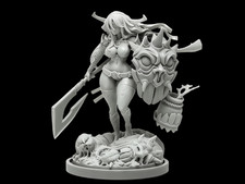 40mm Fantasy Demon Warrior Girl Resin Model Kit Anime Monster Figure Statue