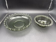 2 Fritz Keuchel Schalen Mandy Rauchglas mit Durchbruchrand DDR Design Schwepnitz
