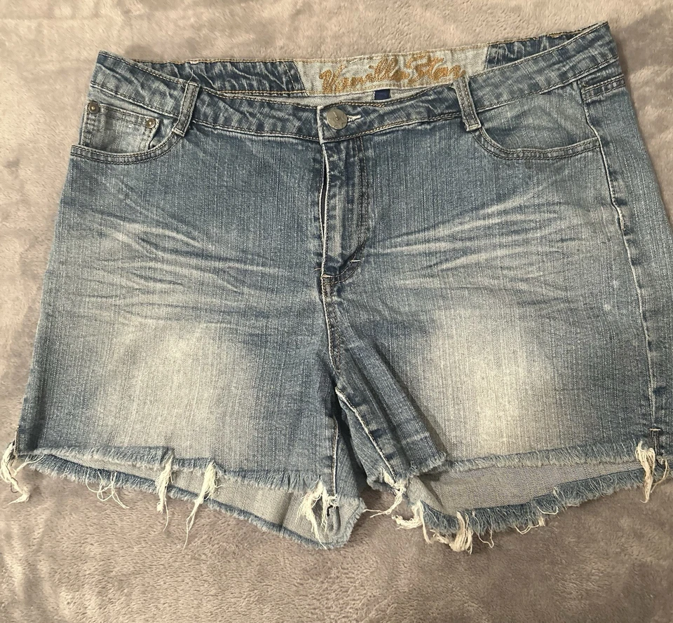 2 pares de pantalones cortos Vanilla Star para mujer dobladillo deshilachado desgastado/talla 18w/minorista $30 cada uno Foto 3 de 4