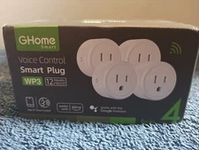 Ghome Smart Voice Control Smart Plug WP3 White 4 Pack New, Alexa and Google Home