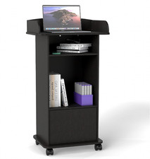 Mobile Podium Stand Wooden Podium Standing Podium Hostess Stand Reception Desk