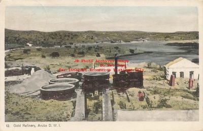 Dutch West Indies, Aruba, Gold Refinery, Aerial View