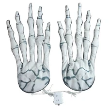 Way To Celebrate Giant Skeleton Hands 3 Ft Halloween Lighted Yard Decor Set