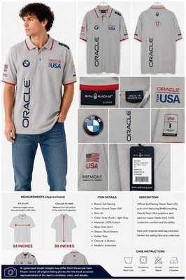 Sail Racing Oracle Team USA BMW Polo Shirt XL Gray Racing Yacht NWT