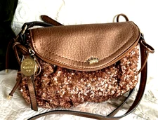 Juicy Couture Sequined Copper Crossbody Shoulder Bag Purse Handbag