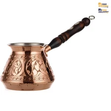 Elegant Handcrafted Copper Cezve for Turkish Coffee & Herbal Teas – 10 Inch