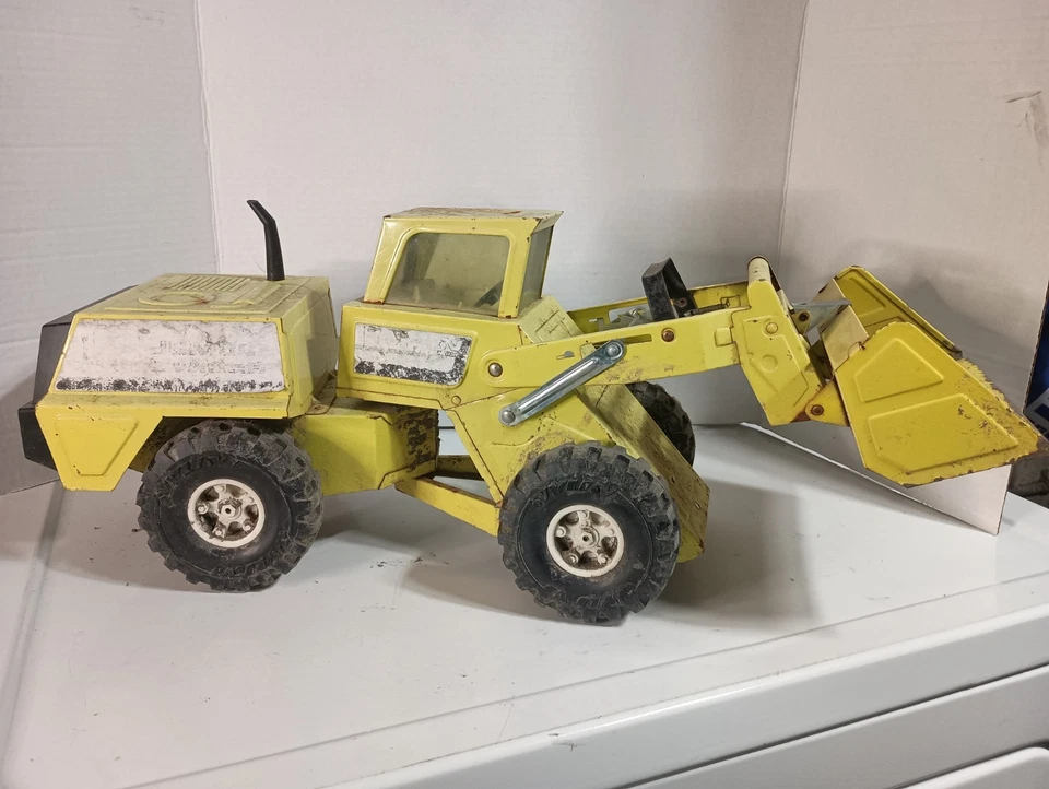 Camión delantero elefante antiguo de construcción de acero prensado NYLINT JUMBO LOADER Foto 3 de 4