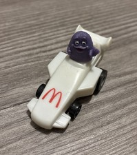 McDonald's Turbo Macs Grimace 1988 White Pull-back Race Car Vintage Toy