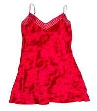 Vtg Y2K Victoria  s Secret 100 Silk Red Nightgown Slip Dress Size M Chemise