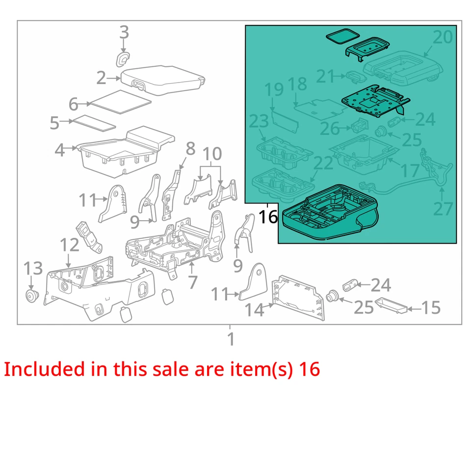 GMC CHEVROLET SILVERADO 2500 HD SIERRA 2500 HD 2015-2016 HD REPOSABRAZOS 23474186 nuevo Foto 2 de 3