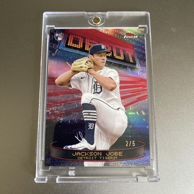 2/5 - 2025 Topps Finest Debut Jackson Jobe #D-23 Red Rookie (RC) Detroit Tigers