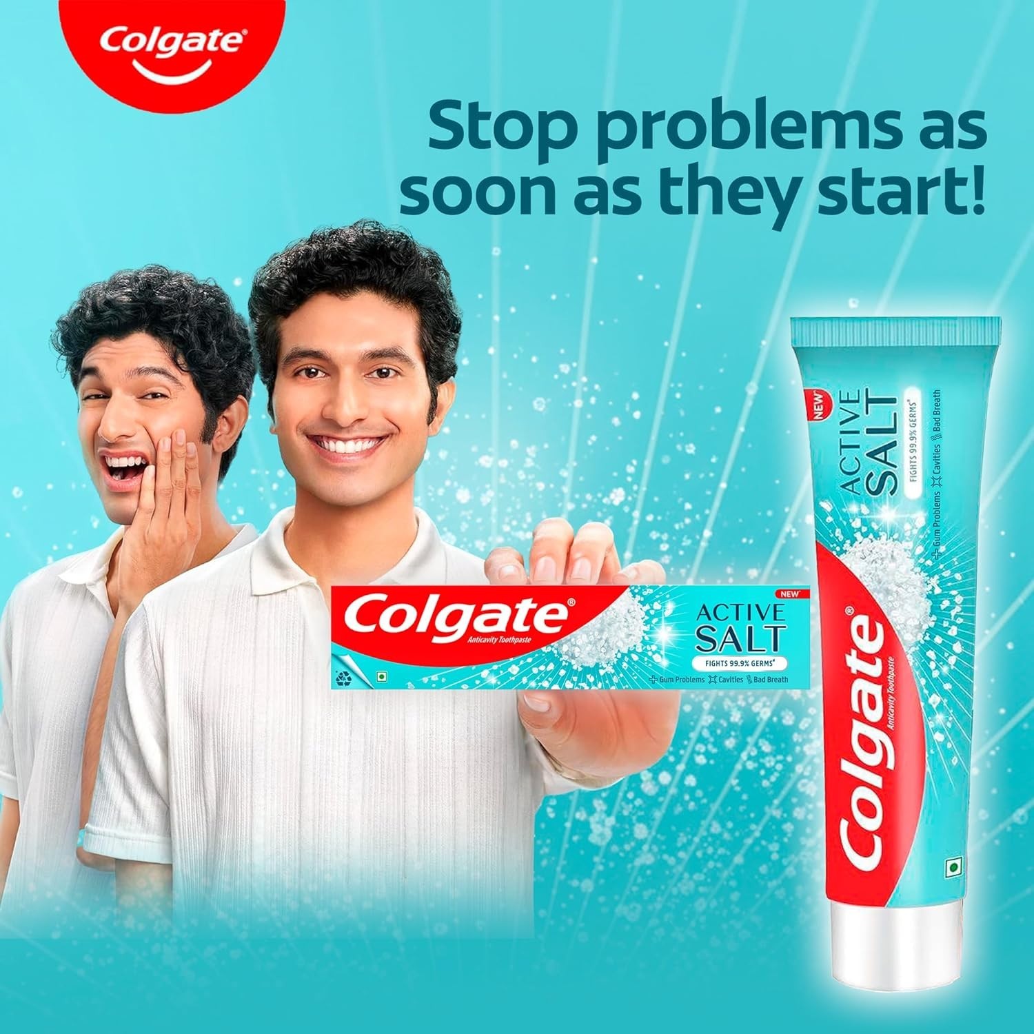 Colgate Active Salt Toothpaste, Germ Fighting Gum Care Toothpaste (4 ...