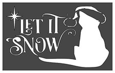 Let It Snow Winter Theme Reusable Plastic Stencil for DIY Crafts - StencilAir