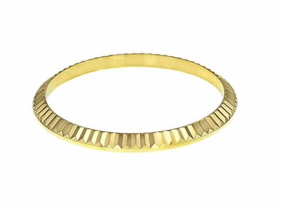 34mm 14K Yellow Gold Fluted Bezel Replacement For Rolex Date Air-King