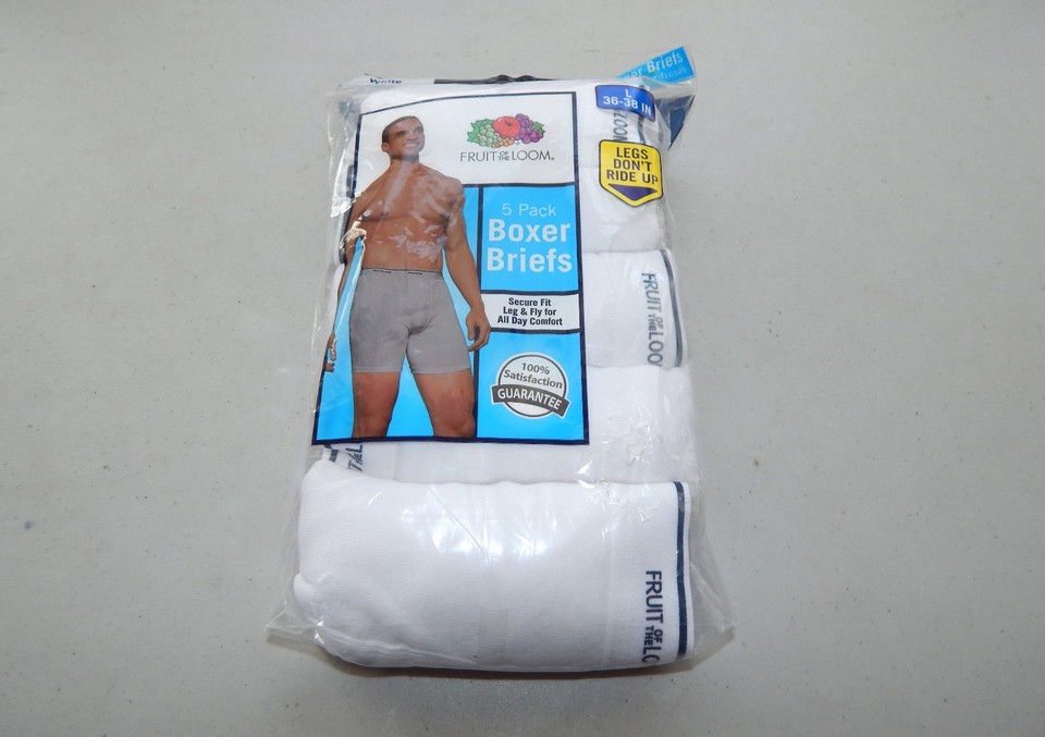 6 Blue Gray Medium M 32-34 Inch Briefs Mid Rise Fruit of the Loom M 81