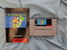 Super Mario World (SNES, 1991) With OEM Manual- Tested Works Great