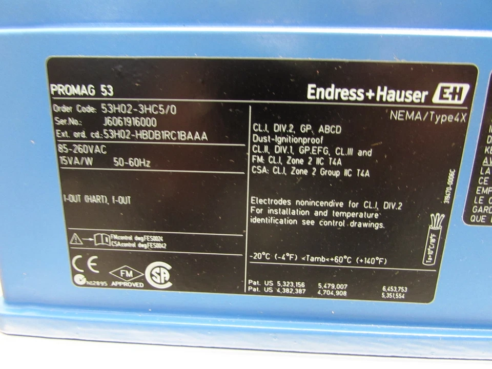 NEW! Endress+Hauser 53H02-3HC5/0 ,ProMass H, , 1/2" 150, PFA /VITON ,MAKE OFFER! - Image 4 of 4