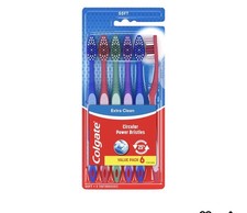 Colgate Extra Clean Toothbrush Soft Toothbrush for Adults 6 Count Pack of 1