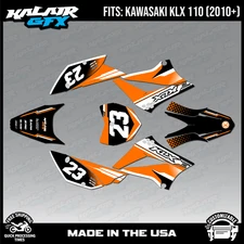 Graphics Kit for Kawasaki KLX110 KLX110R/RL (2010-2024) Viper Series - Orange