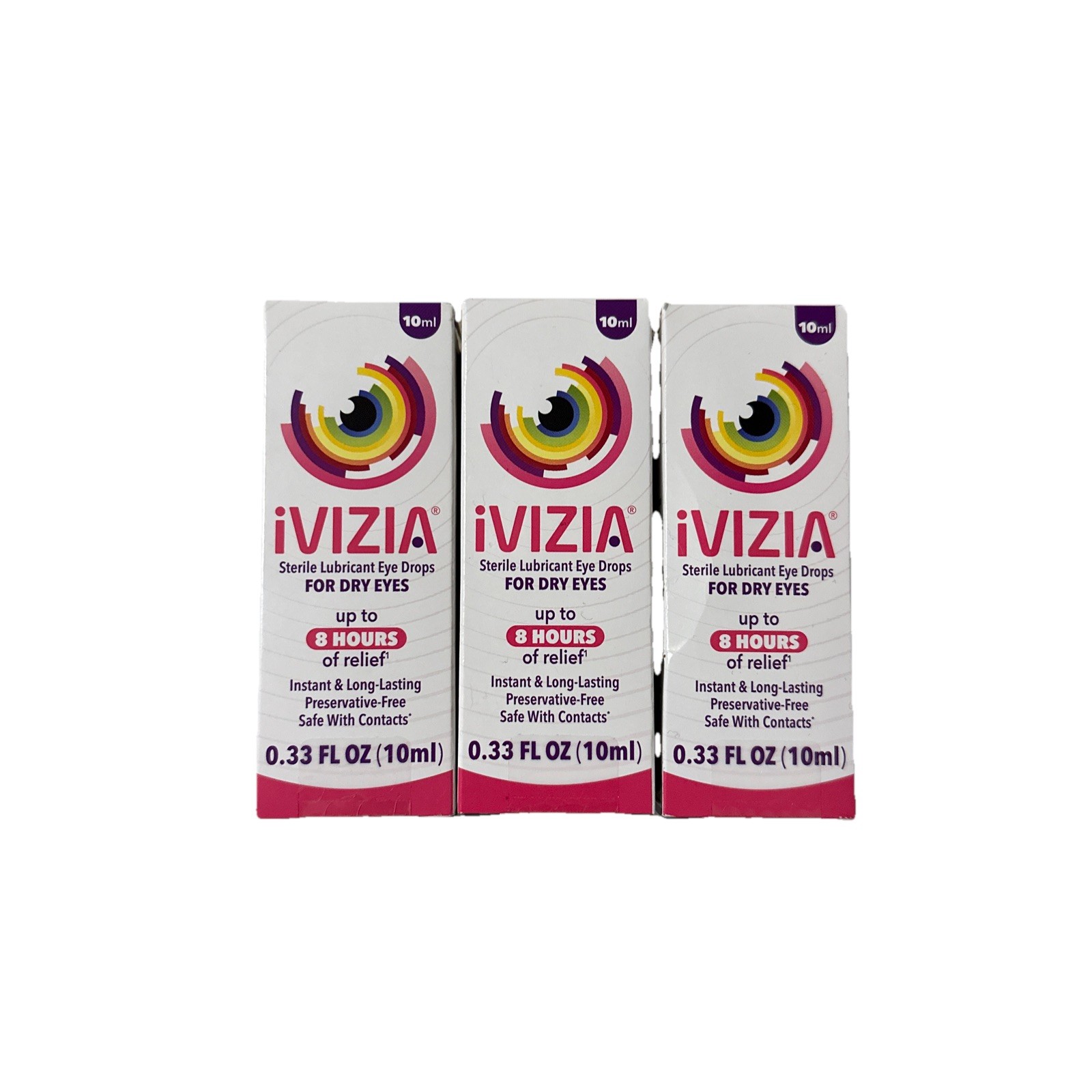 3 Box LARGE 0.33oz (10mL) iVIZIA Eye Drops  EXP 2027/06