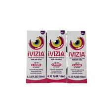 3 Box LARGE 0.33oz (10mL) iVIZIA Eye Drops  EXP 2027/06