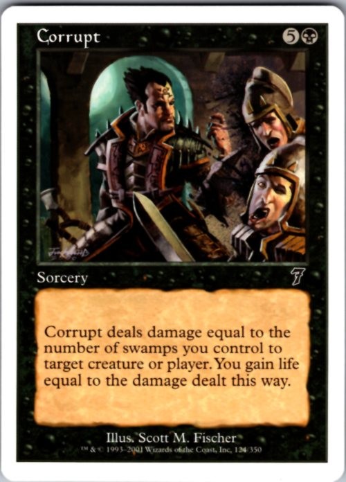 Corrupt 124 Common 7th Edition Magic: The Gathering Lightly Played