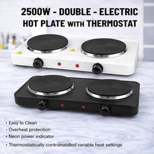 2.5Kw Electric Portable Kitchen Double Twin Hot Plate NEW