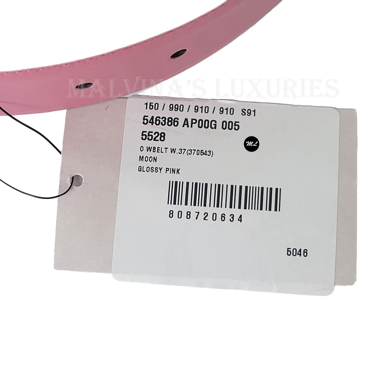GUCCI BELT ‎546386 BLONDIE GG LOGO GOLDTONE BUCKLE PINK  display picture 2