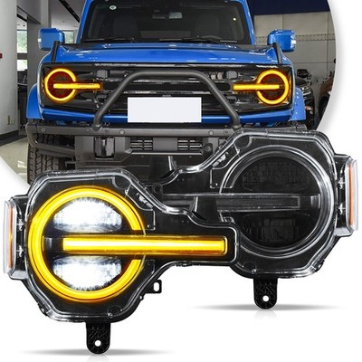 LED-Scheinwerfer für 2020-2024 Ford Bronco Bernstein DRL Frontleuchten Signal