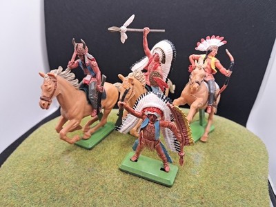 Briten Indianer Indianer Figuren 4er Set Top Zustand
