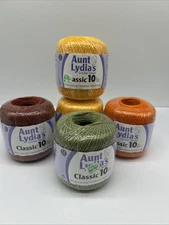 Lot Of Fall Colors Aunt Lydia's Classic 10 Thread 5 Skeins Total Of 1750 Yards