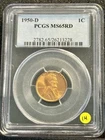 1950 D Lincoln Wheat Cent PCGS MS65 Lustrous Red Denver Wheat Penny